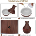 Mini Wooden Humidifier Ultrasonic Mist Diffuser with LED - Detail View 8