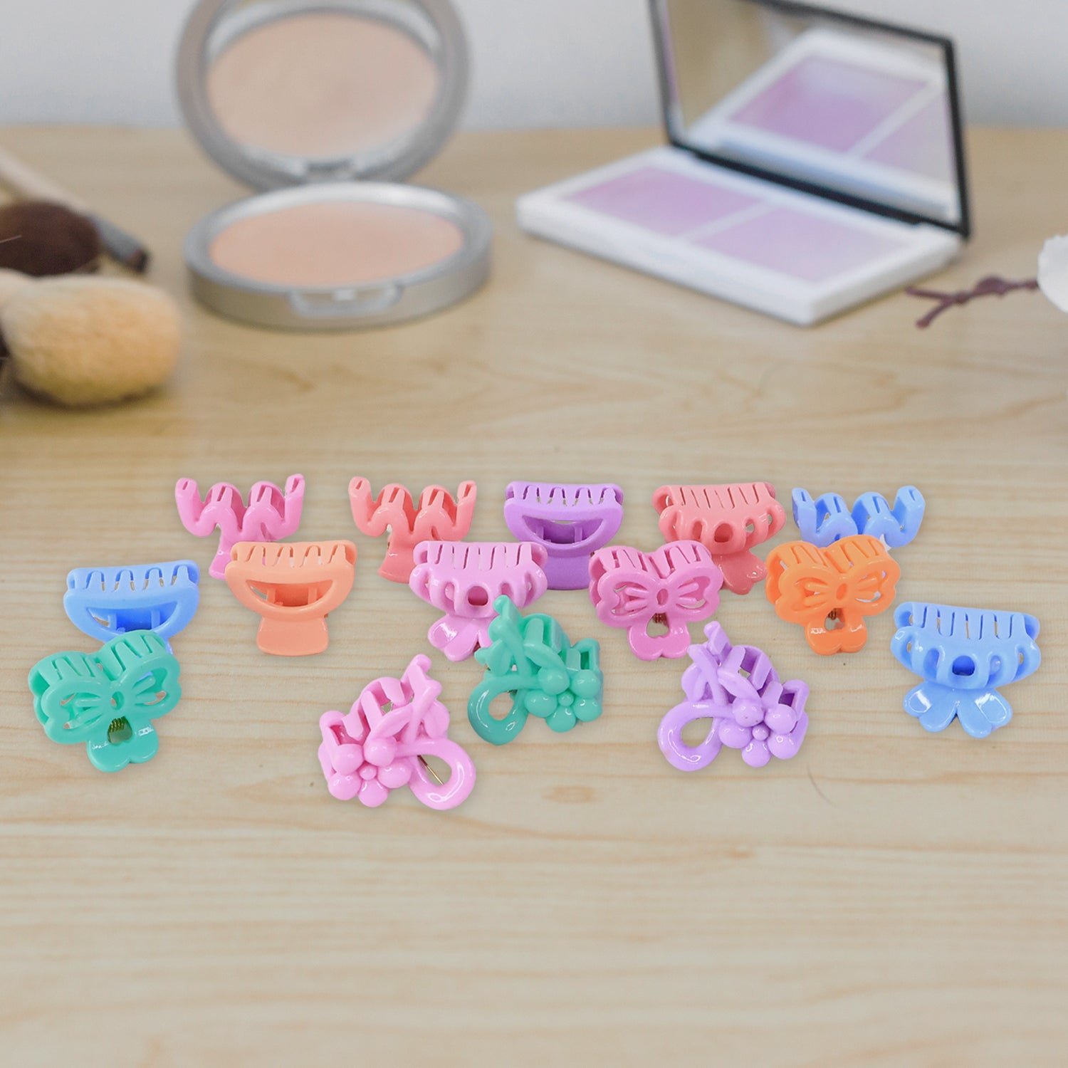 Hair Clips for Girls Colorful Mini 3-Piece Set | Calm & Curl - Front View