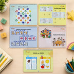 ALVENZA Skill Building Activity Book for Kids – Reusable Velcro Cards for Ages 4+