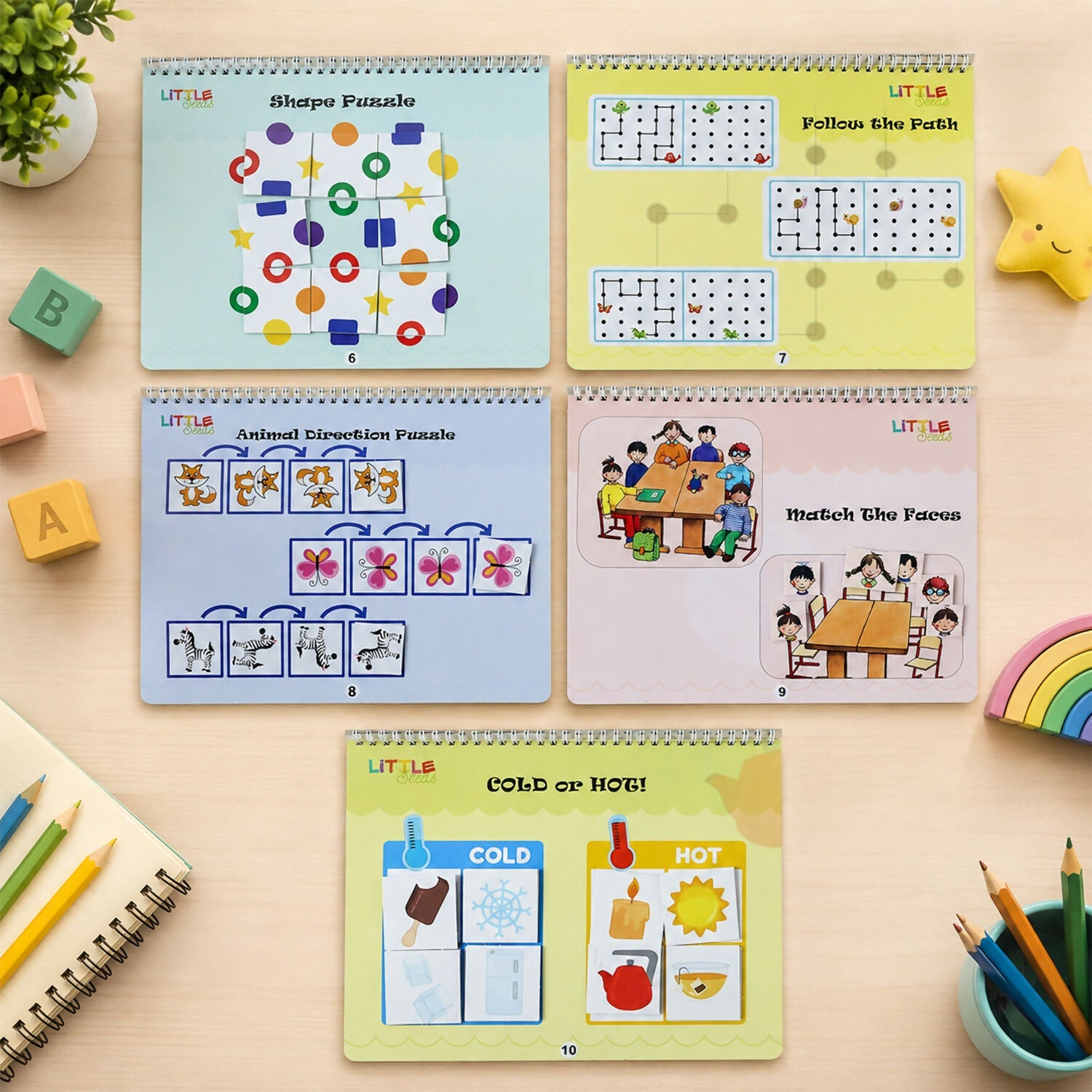 ALVENZA Skill Building Activity Book for Kids – Reusable Velcro Cards for Ages 4+