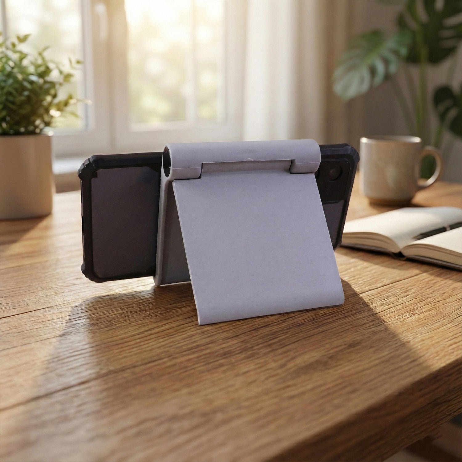 ALVENZA Mobile Stand – Foldable Plastic Desktop Holder for Hands-Free Use