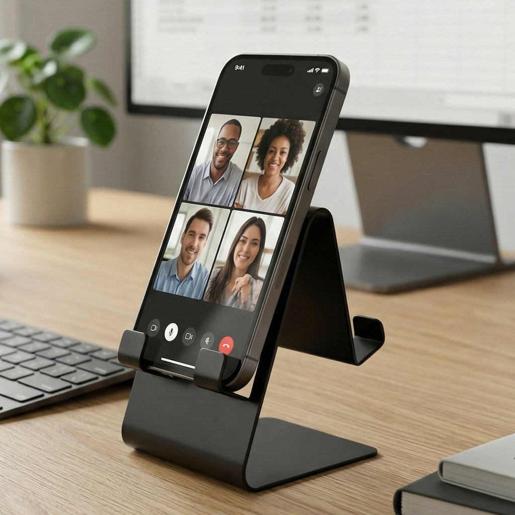 ALVENZA Foldable Metal Mobile & Tablet Stand – Sturdy and Portable Design