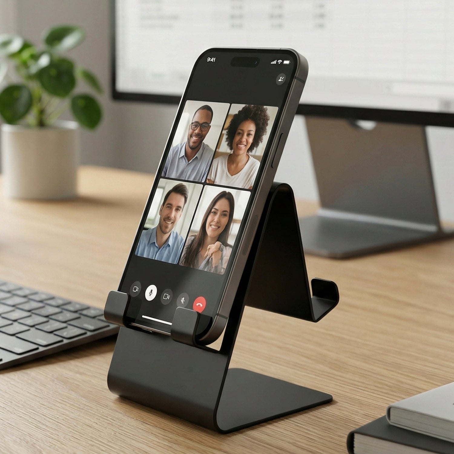 ALVENZA Foldable Metal Mobile & Tablet Stand – Sturdy and Portable Design