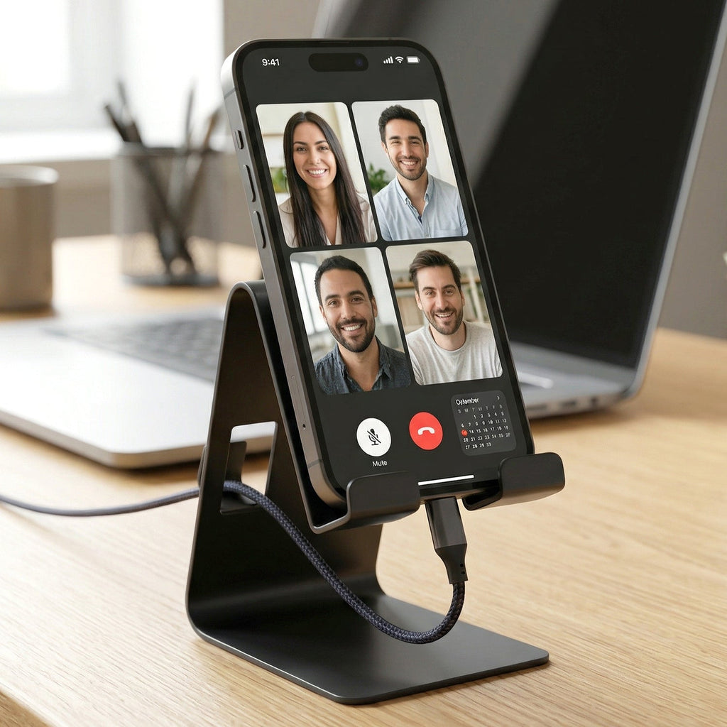 ALVENZA Foldable Metal Mobile & Tablet Stand – Sturdy and Portable Design