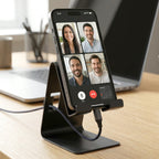 ALVENZA Foldable Metal Mobile & Tablet Stand – Sturdy and Portable Design
