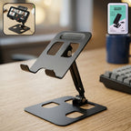 ALVENZA Adjustable Metal Mobile Stand – Foldable & Stable Desk Holder