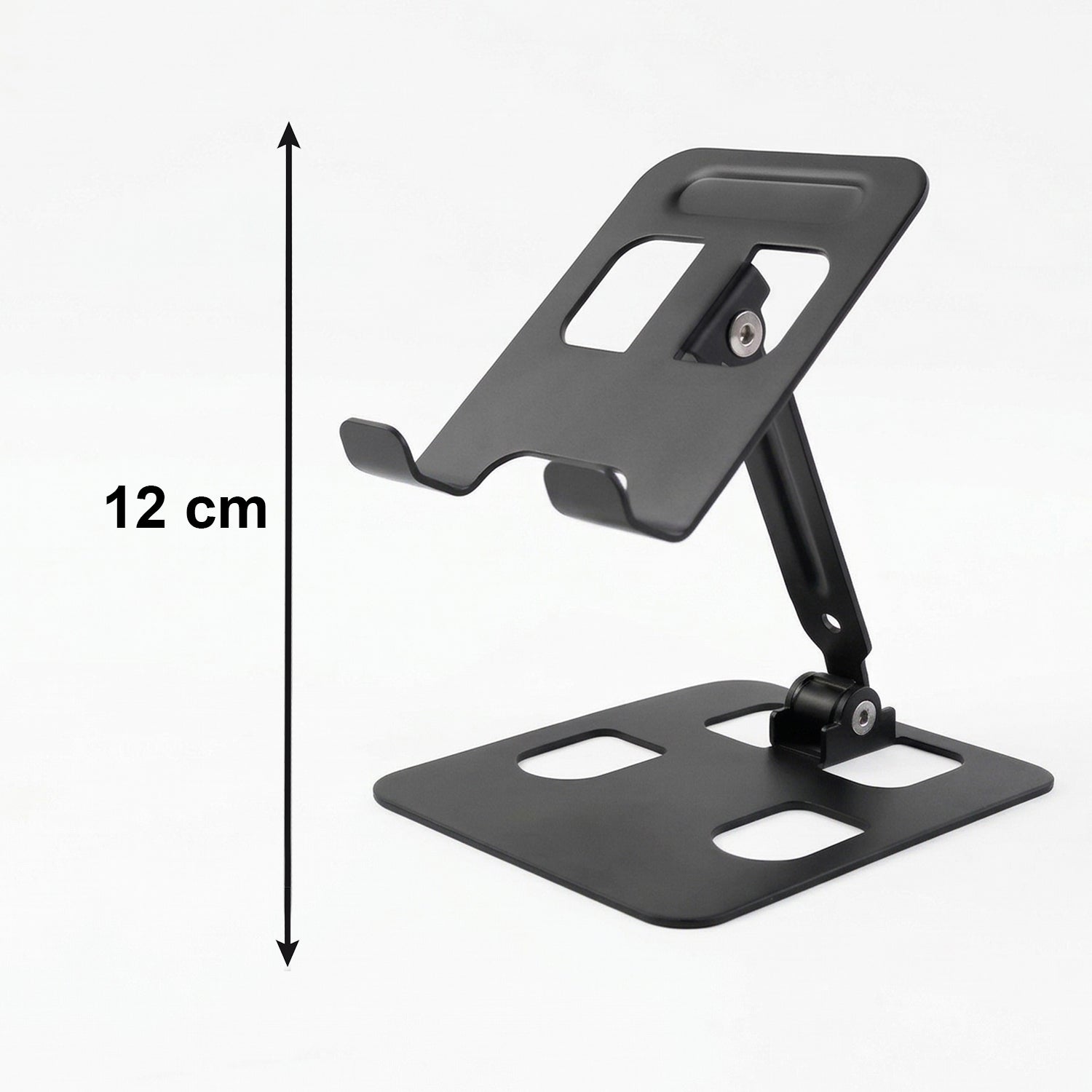 ALVENZA Adjustable Metal Mobile Stand – Foldable & Stable Desk Holder