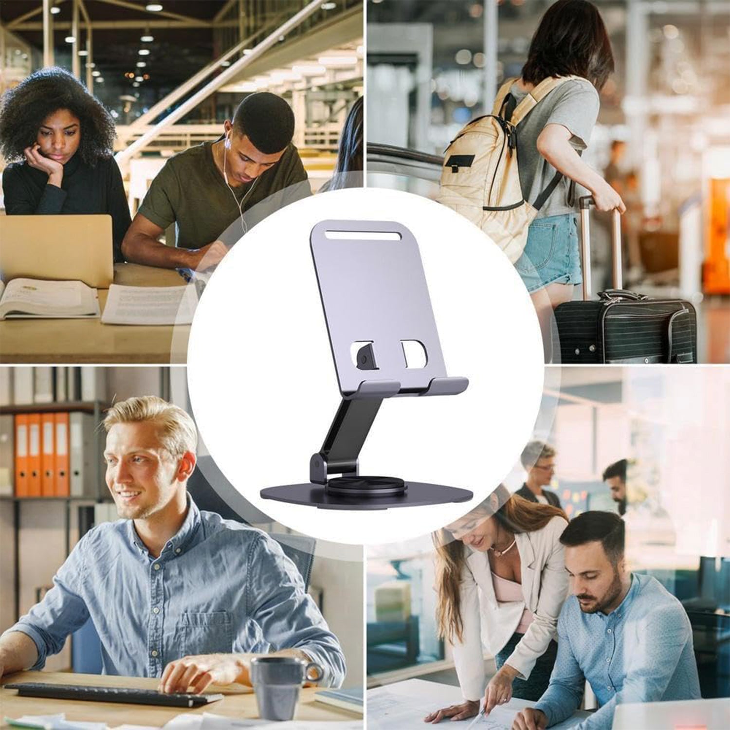 ALVENZA Foldable Mobile Stand – 360° Rotatable & Adjustable | DeoDap