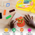 ALVENZA Play Dough Art Kit – 10 Colors with Animal Moulds & Carry Case