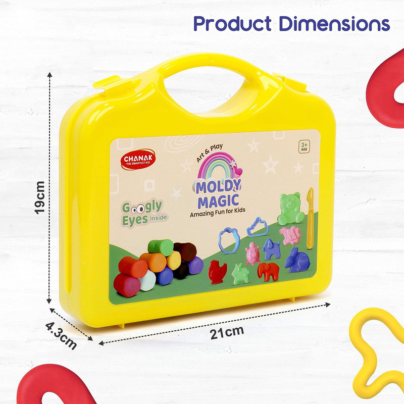 ALVENZA Play Dough Art Kit – 10 Colors with Animal Moulds & Carry Case
