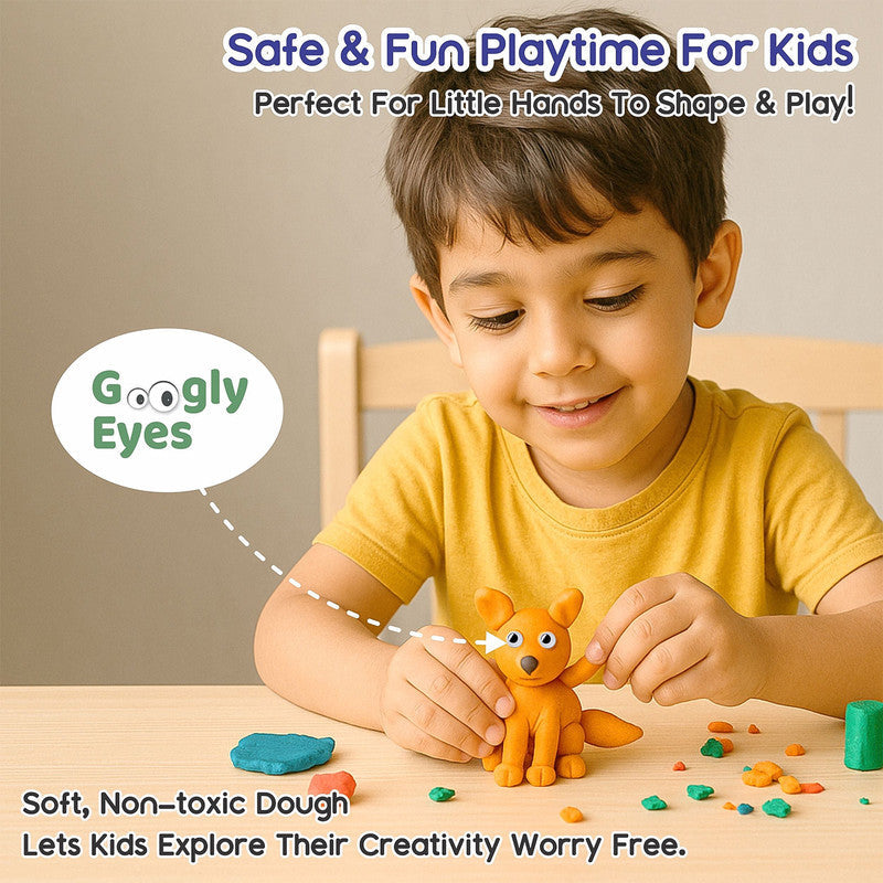 ALVENZA Play Dough Art Kit – 10 Colors with Animal Moulds & Carry Case