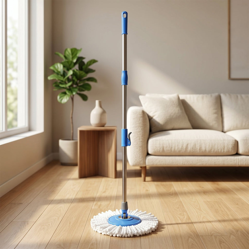 360 Rotate Spin Mop Effortless Floor Cleaning with Stainless Steel Handle - Back View