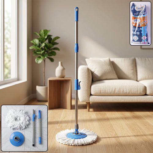 360 Rotate Spin Mop Effortless Floor Cleaning with Stainless Steel Handle