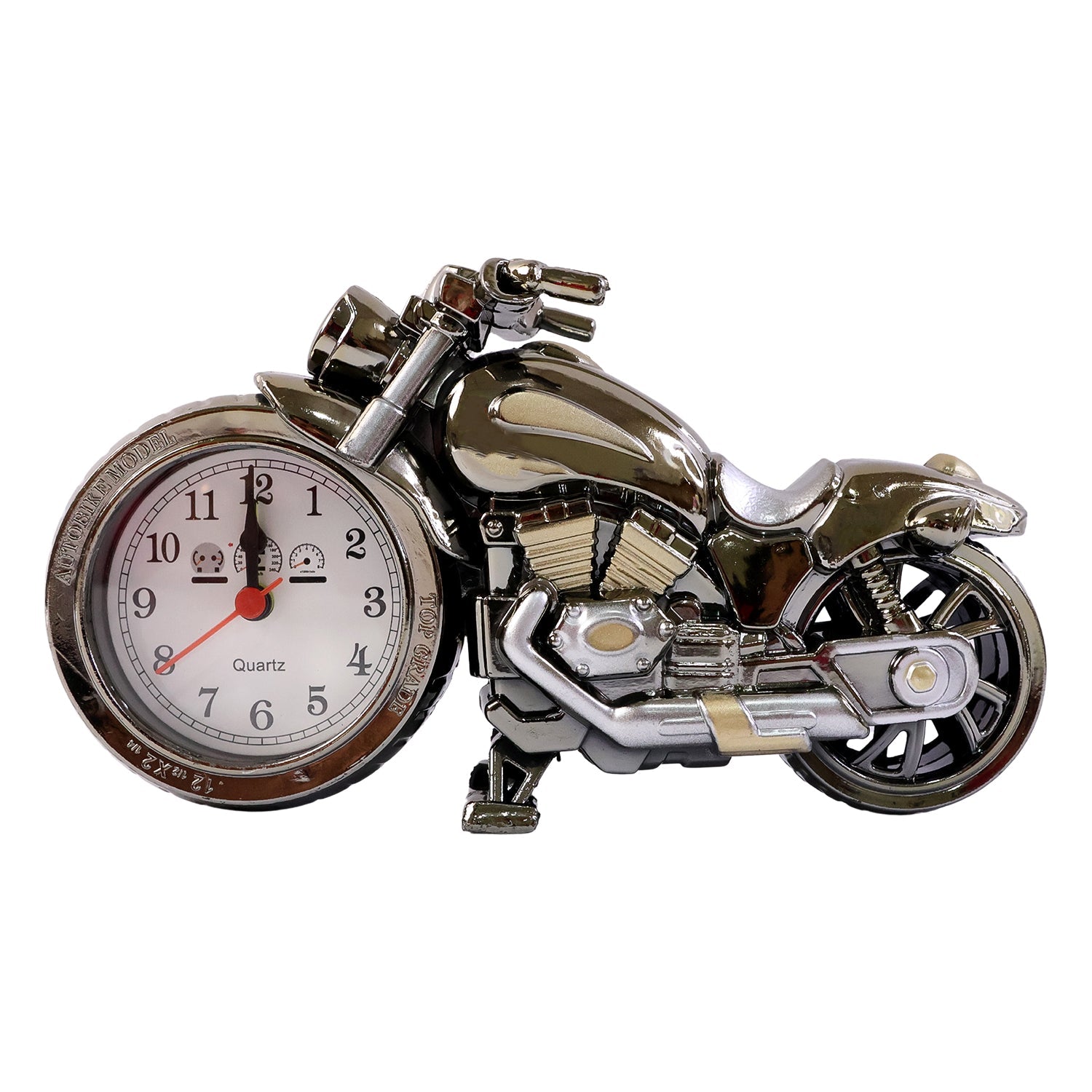 ALVENZA Motorcycle Alarm Clock – Stylish Analog Table Clock for Home Decor
