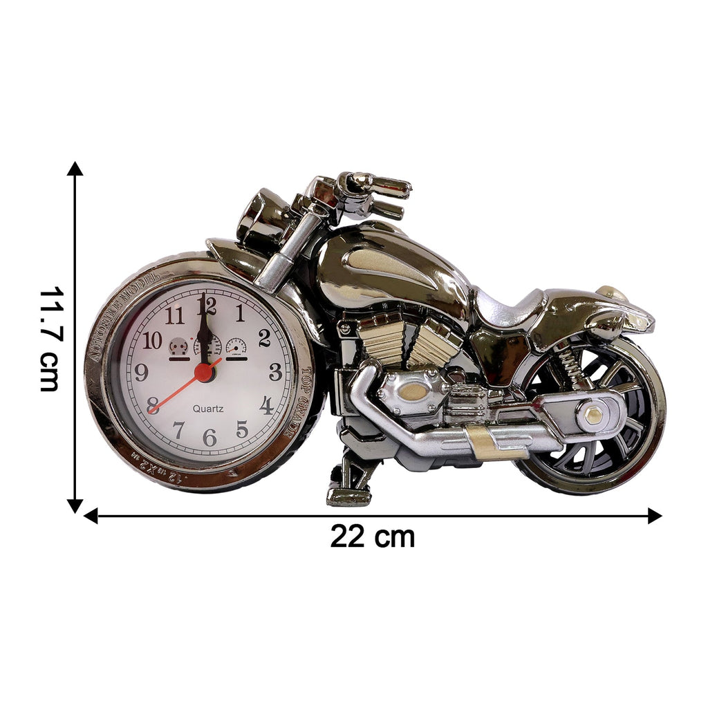 ALVENZA Motorcycle Alarm Clock – Stylish Analog Table Clock for Home Decor