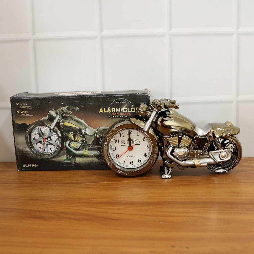 ALVENZA Motorcycle Alarm Clock – Stylish Analog Table Clock for Home Decor