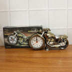 ALVENZA Motorcycle Alarm Clock – Stylish Analog Table Clock for Home Decor