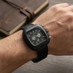 Men's Matte Black Square Dial Watch – Modern & Stylish Design