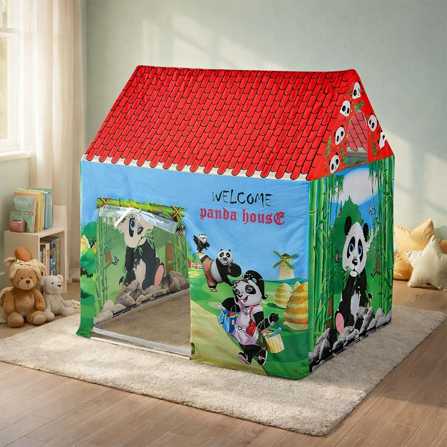 ALVENZA Kids Play Tent House – Panda Theme Foldable Fun