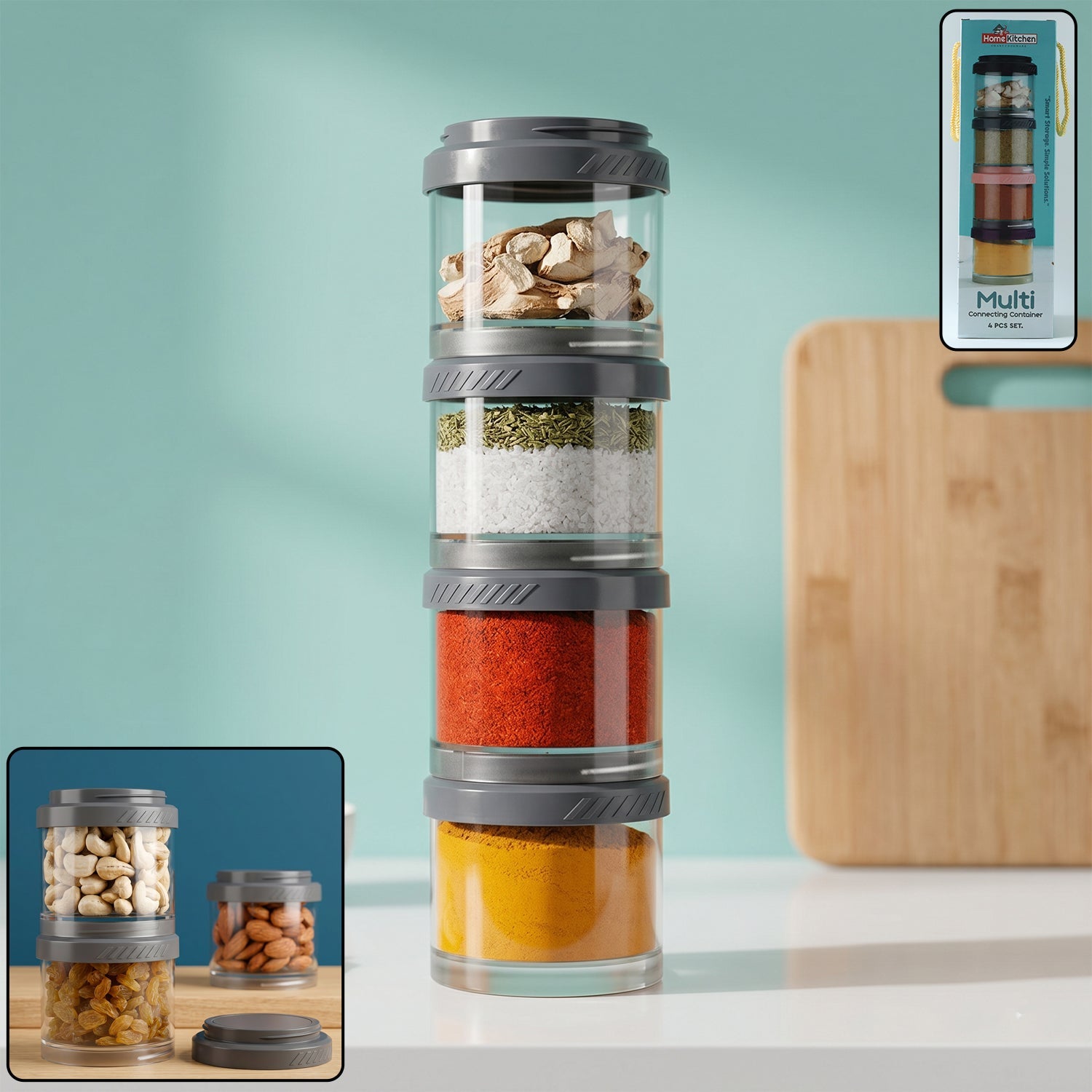 Stackable Storage Container Set Space Saving & Modular Design