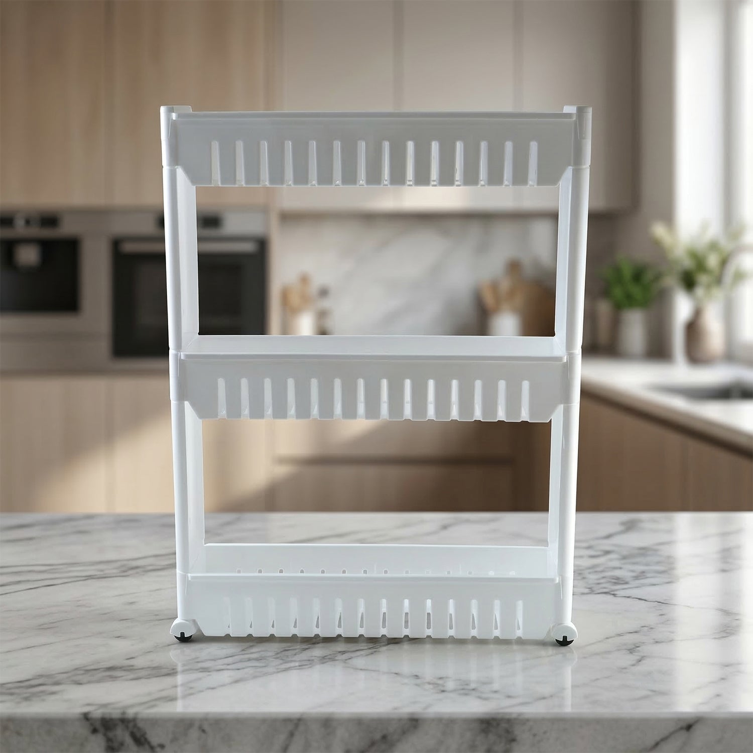 ALVENZA Kitchen Storage Rack – Durable 3-Layer Organizer for Countertops
