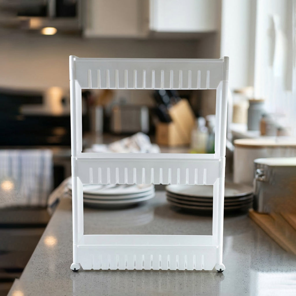 ALVENZA Kitchen Storage Rack – Durable 3-Layer Organizer for Countertops