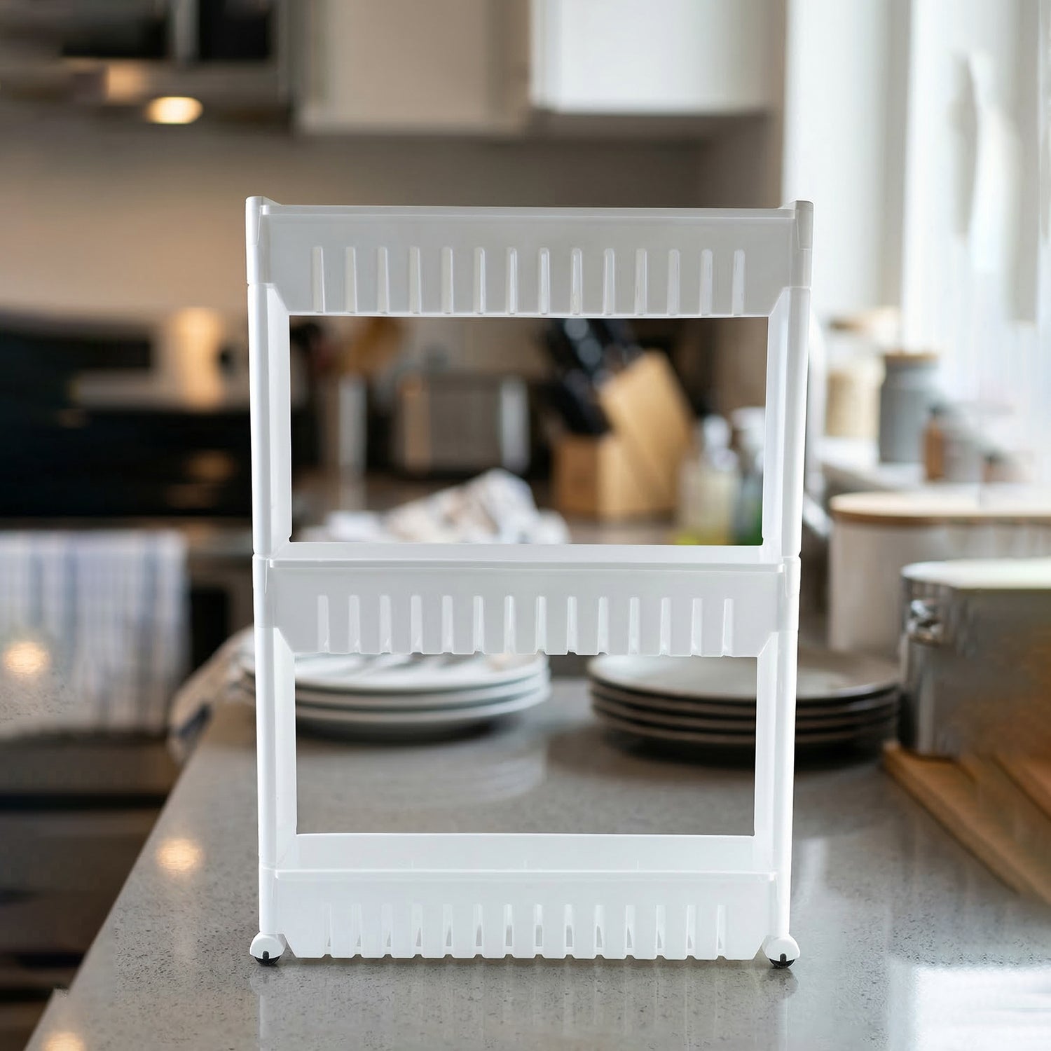 ALVENZA Kitchen Storage Rack – Durable 3-Layer Organizer for Countertops