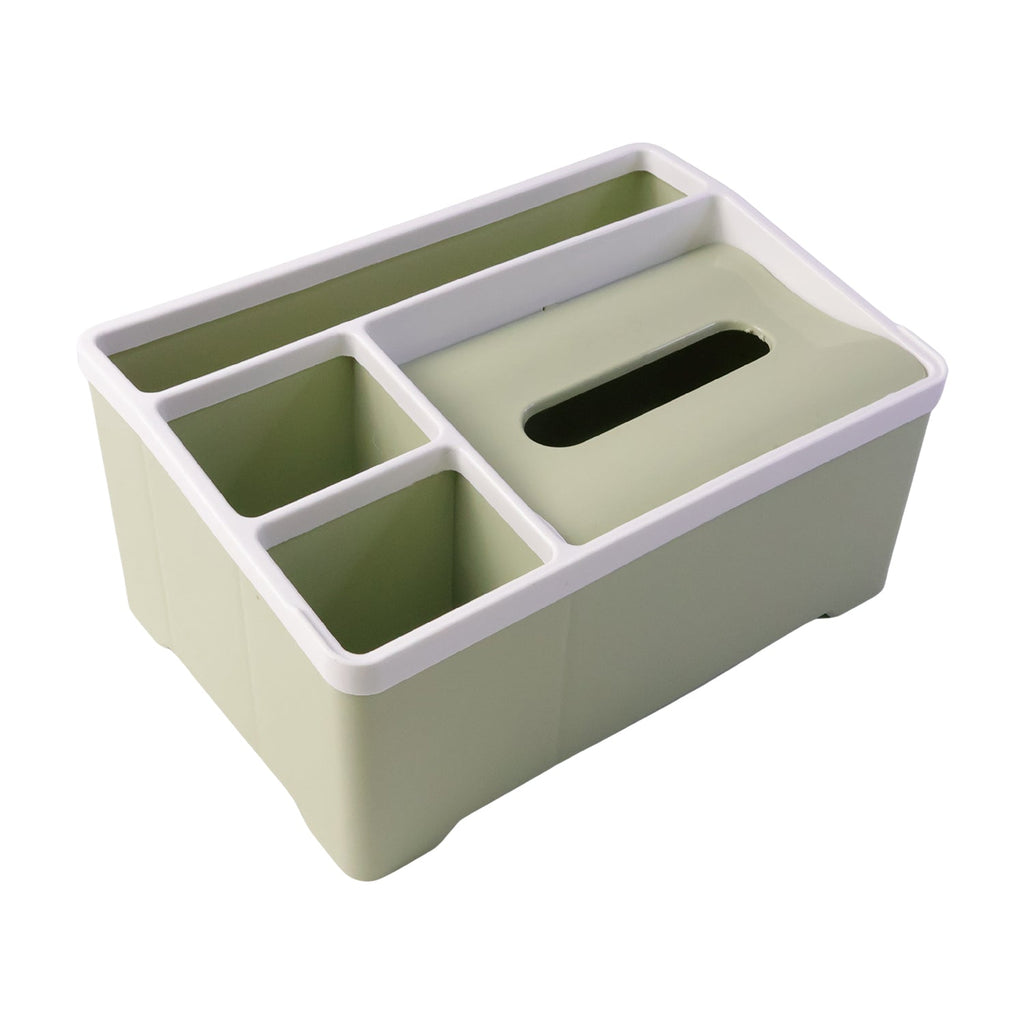 Multipurpose Plastic Organizer Box Neat Storage with Tissue Holder - Detail View 5