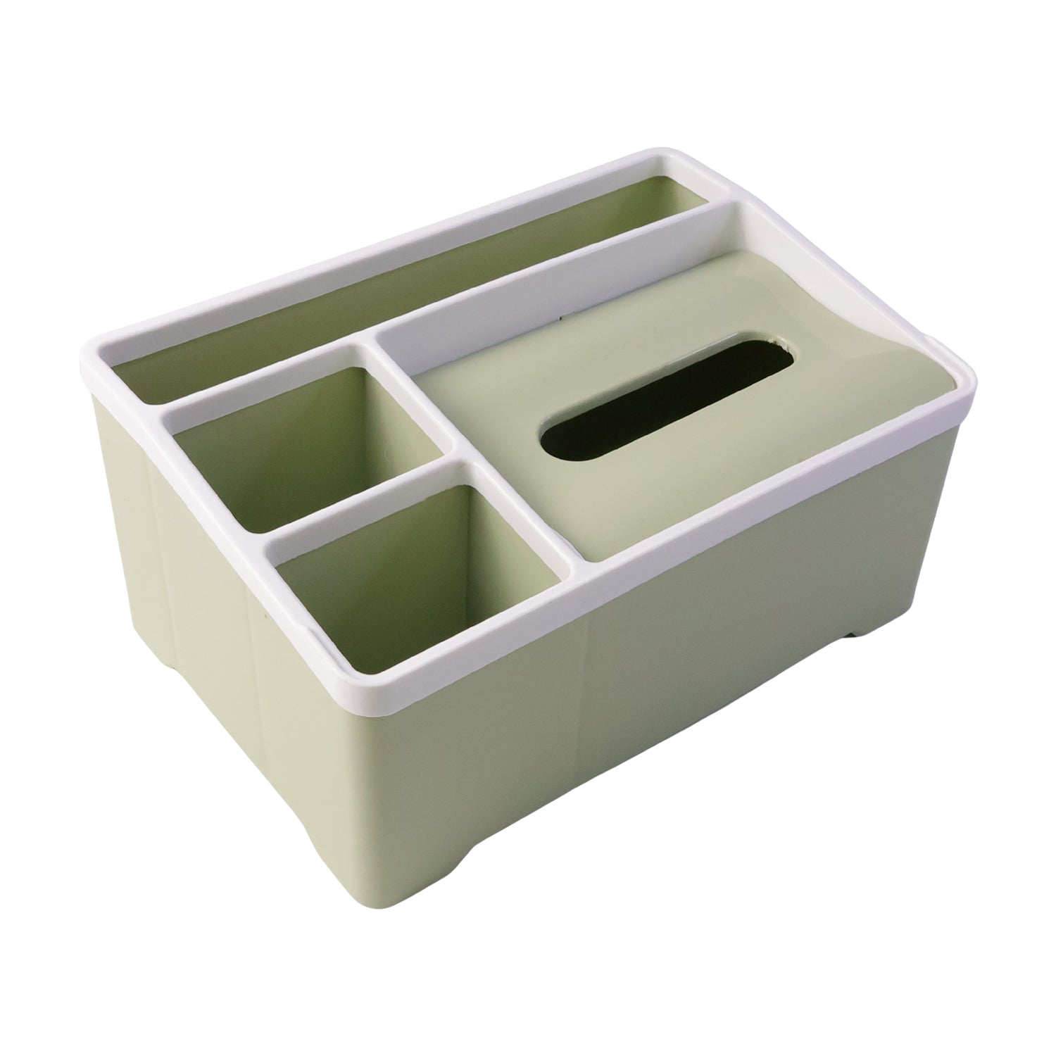 Multipurpose Plastic Organizer Box Neat Storage with Tissue Holder - Detail View 5