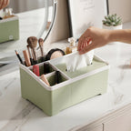 Multipurpose Plastic Organizer Box Neat Storage with Tissue Holder - Back View