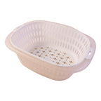 2 in 1 Plastic Double Drain Basket Multi-Purpose Kitchen Tool - Back View