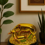ALVENZA Golden Cow with Calf Showpiece – Prosperity and Traditional Charm