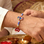 ALVENZA Shiv Rakhi – Elegant Blue Thread with Traditional Design