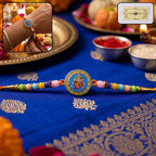 ALVENZA Shop Lord Ganesha Round Coin Designer Rakhi for Raksha Bandhan