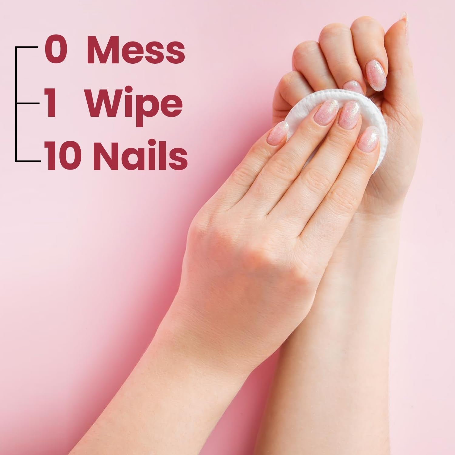 Wetwisk Nail Paint Remover Wet Wipes Acetone-Free & Gentle - Front View