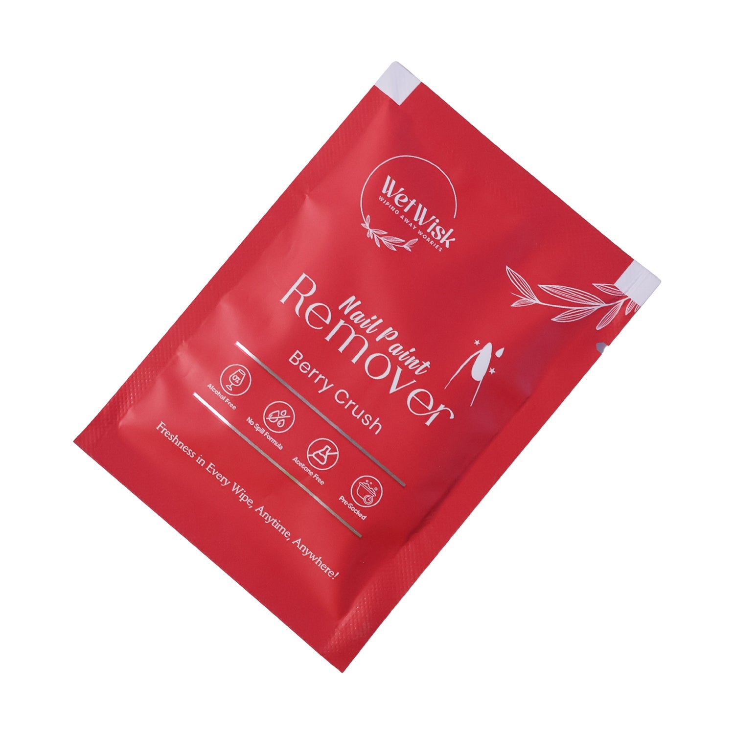 Wetwisk Nail Paint Remover Wet Wipes Acetone-Free & Gentle - Back View