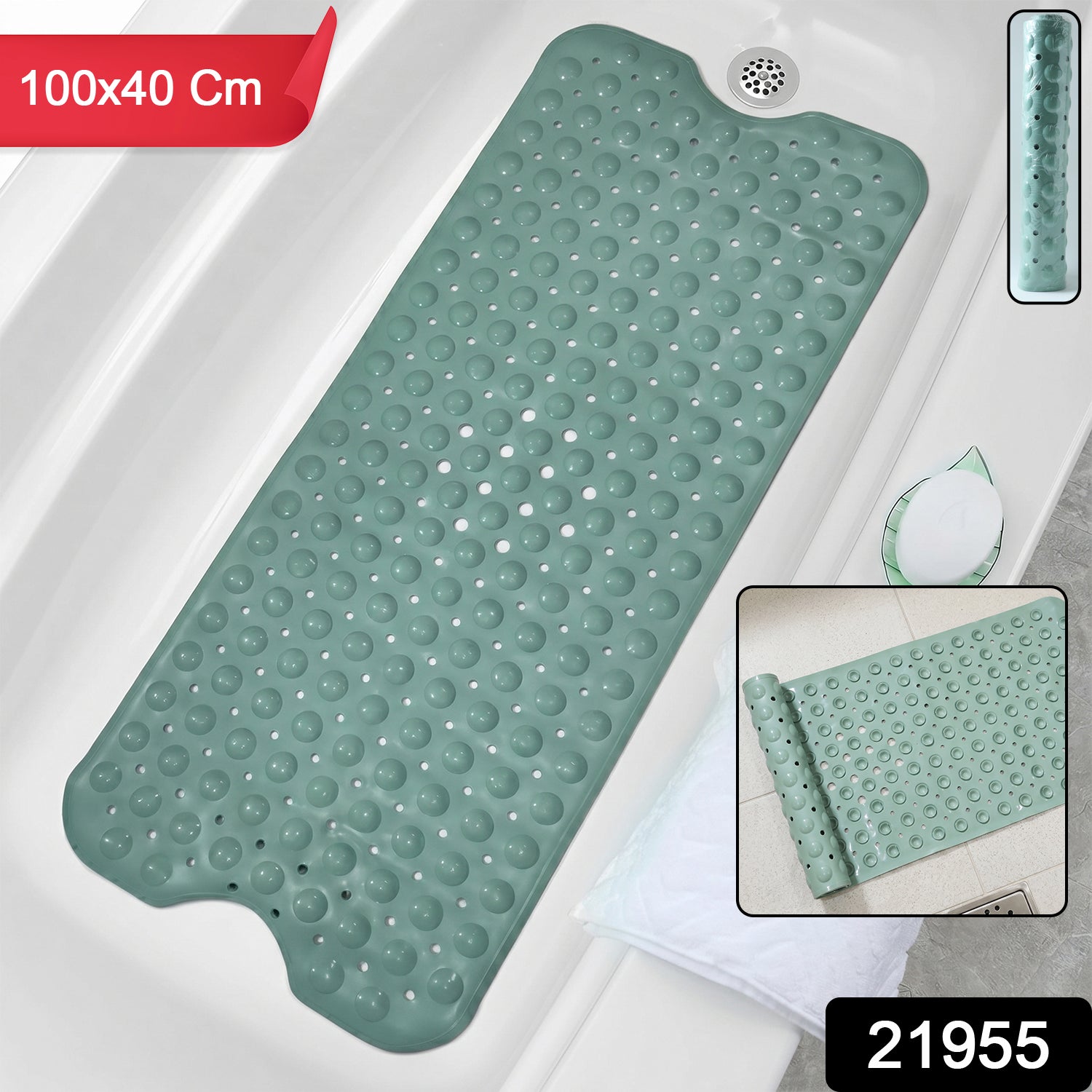Non-Slip Bath Mat Secure Grip for Safety & Comfort - Side View