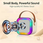 ALVENZA Portable Karaoke Speaker – Wireless Mic & LED Light Effects for Parties