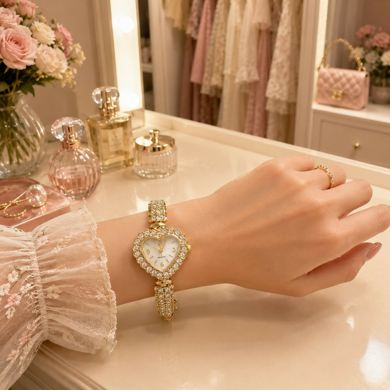 Women's Elegant Crystal Bracelet Watch – Assorted Dial Designs for Special Occasions