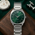 Minimalist Quartz Watch – Square Dial & Metal Band for Men