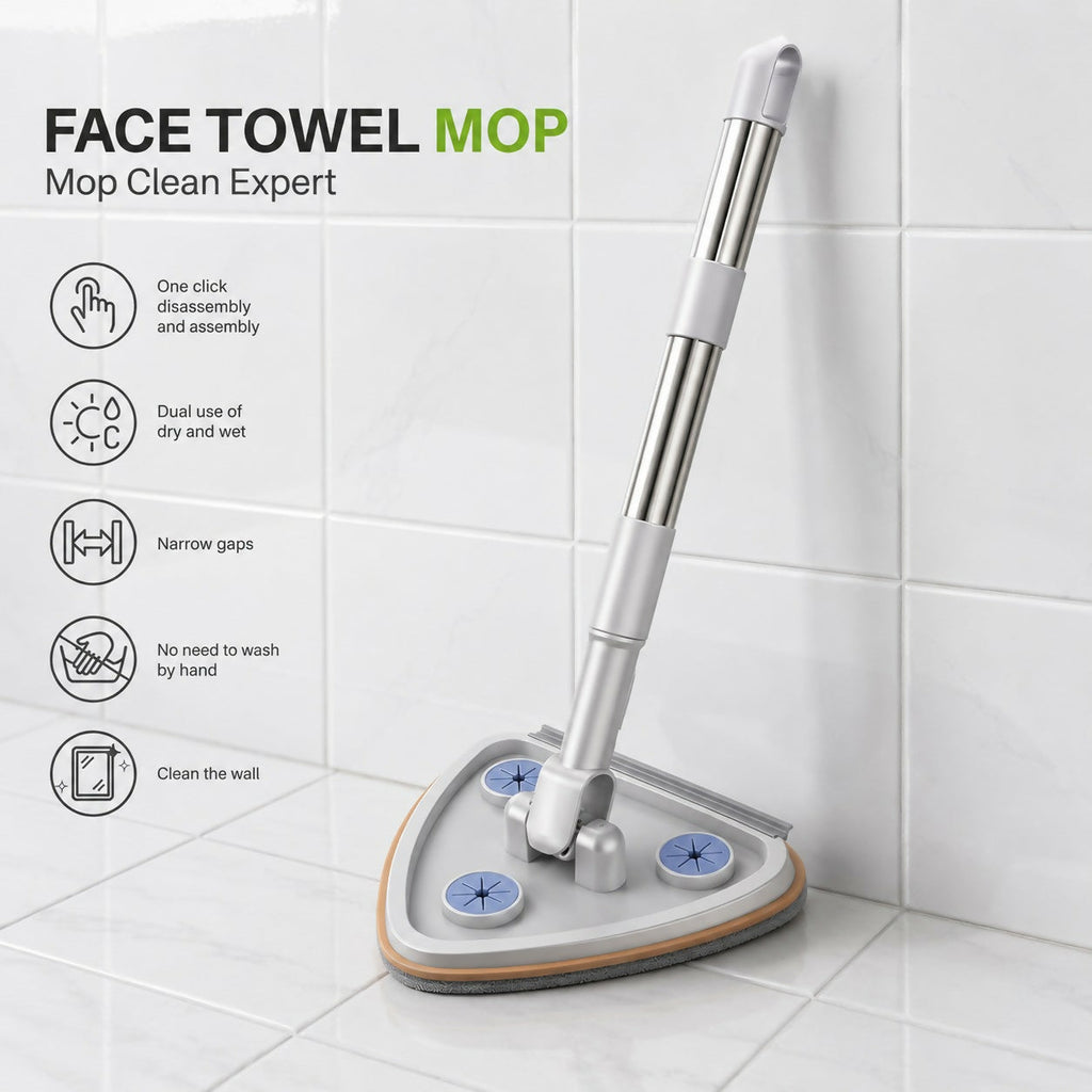 ALVENZA Triangular Microfiber Cleaning Mop for Glass, Walls & Floor Corners