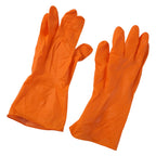 Large Orange Waterproof Rubber Gloves Reusable Kitchen Protectors - Detail View 5