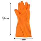 Large Orange Waterproof Rubber Gloves Reusable Kitchen Protectors - Detail View 6