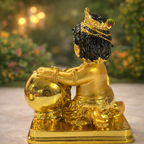 ALVENZA Baby Krishna Idol – Gold Finish Decorative Spiritual Piece