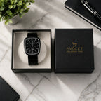 Minimal Black Luxury Square Dial Watch – Elegant Suitable for Any Occasion
