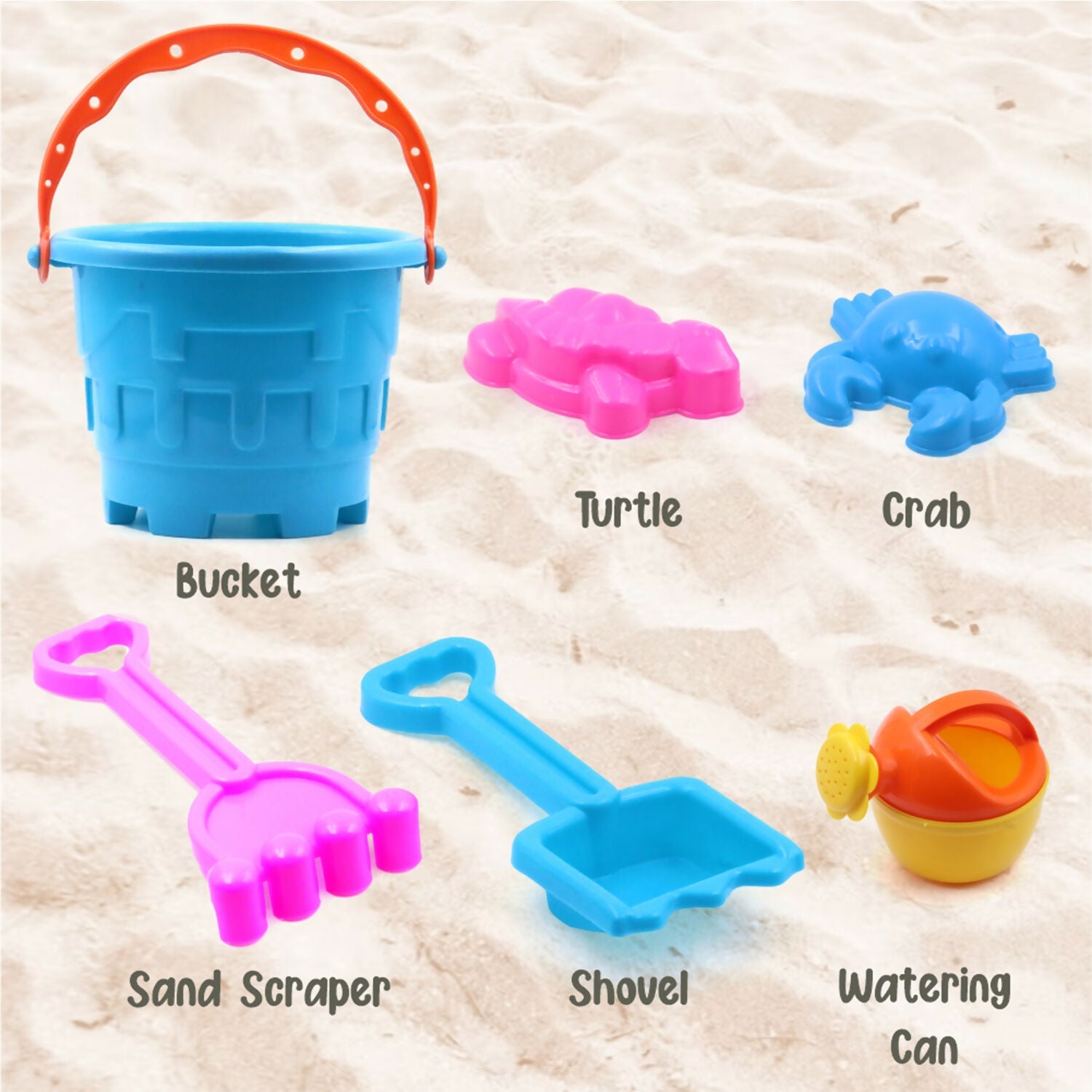 ALVENZA Kids Beach Sand Toy Set – Complete 6-Piece Play Kit for Outdoor Fun