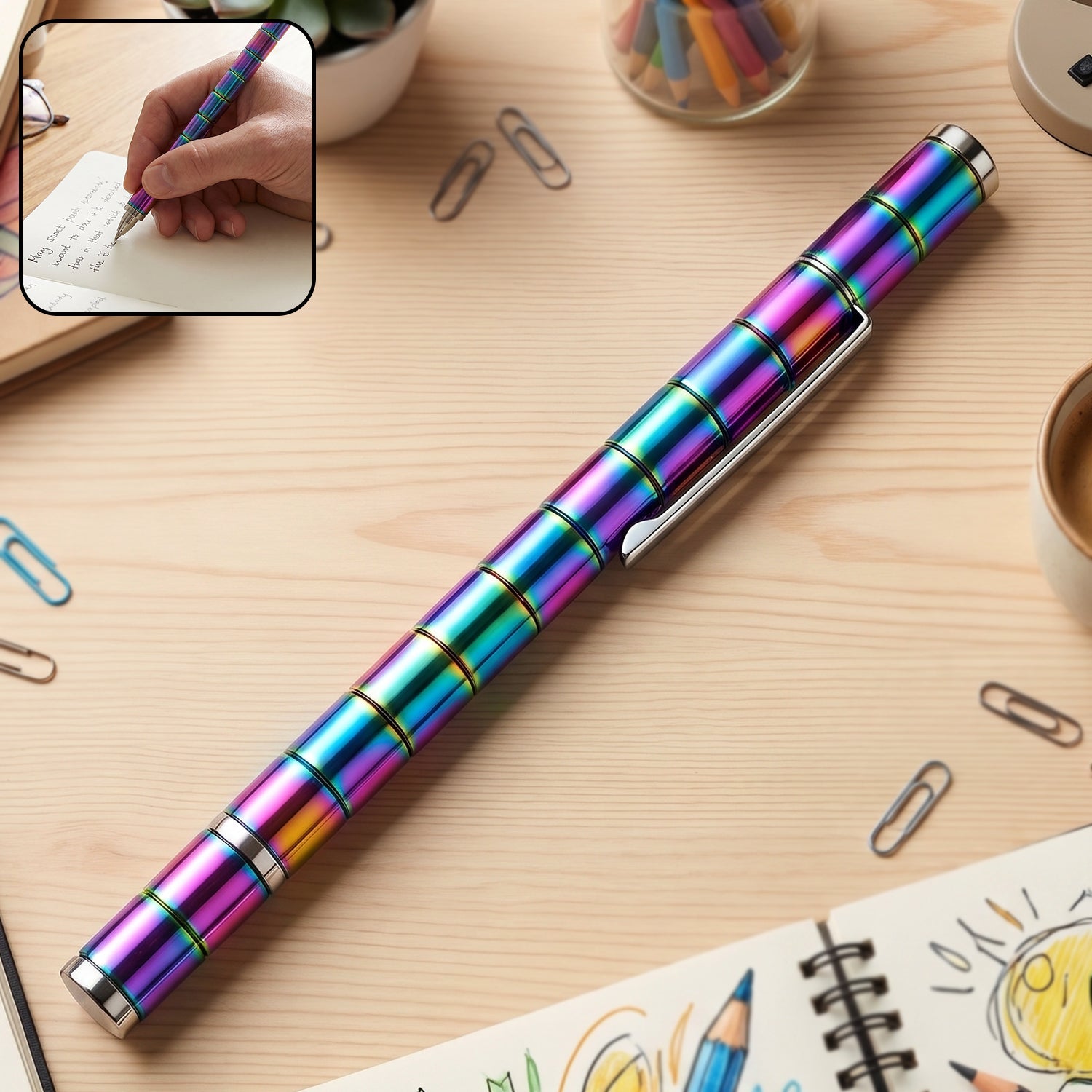 Magnetic Pen Fidget Spinner & Stress Relief Metal Pen | InkGlow