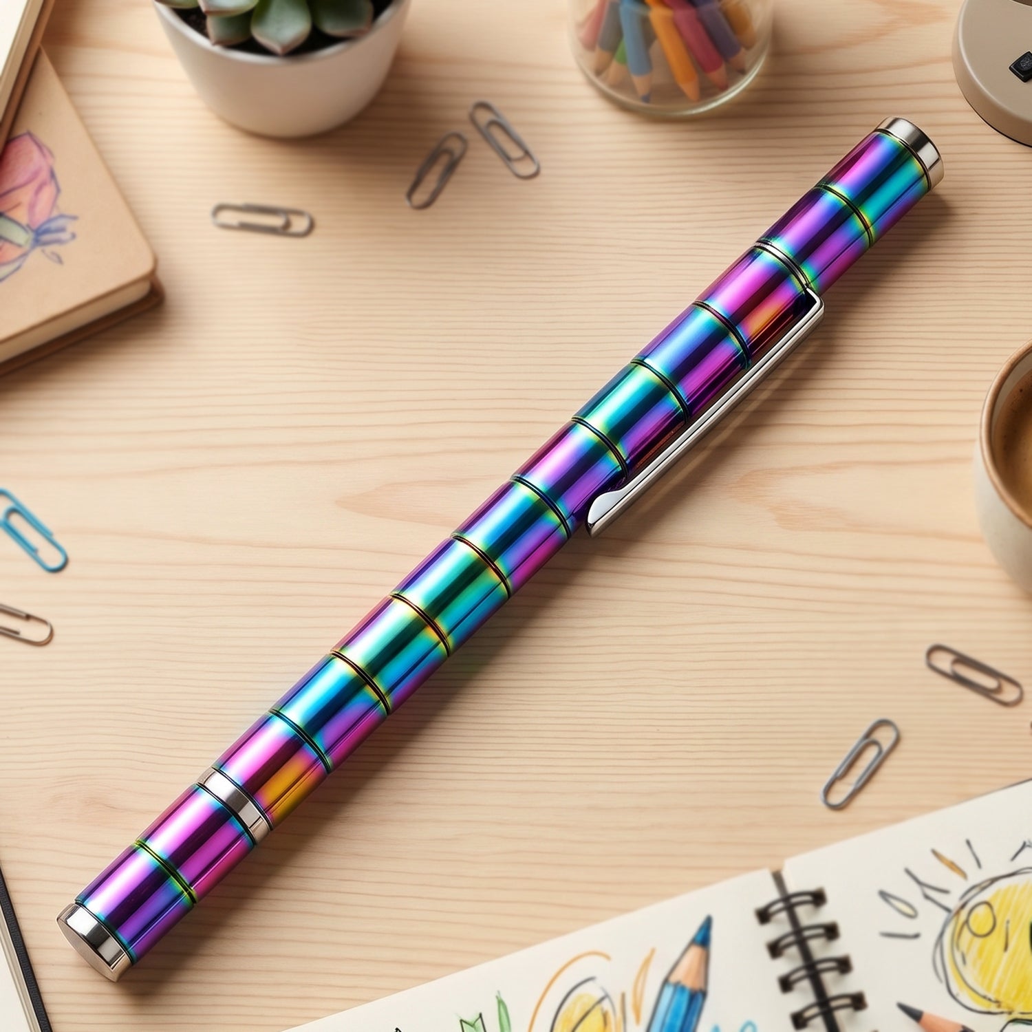 Magnetic Pen Fidget Spinner & Stress Relief Metal Pen | InkGlow - Detail View 7