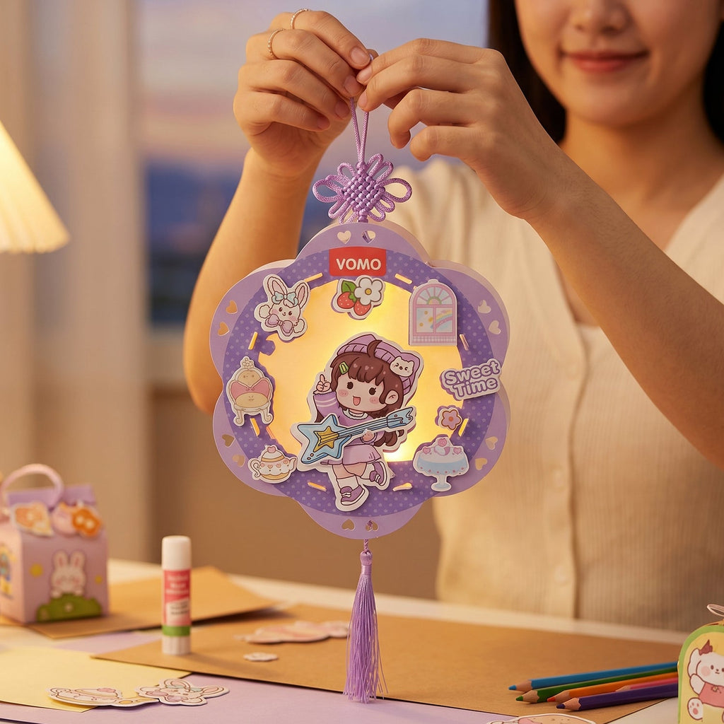 DIY Paper Lantern Craft Kit Fun & Creative Decor for Kids - Front View