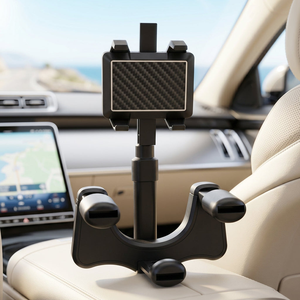 ALVENZA 360 Degree Car Rear View Mirror Mobile Phone Holder – Adjustable & Secure Fit